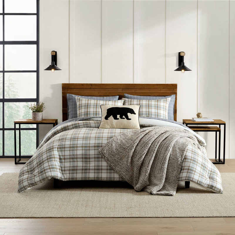 Ensemble d'édredon réversible Eddie Bauer, Édredon pour lit simple + 1 taie décorative stan
