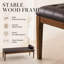 Banc contemporain en cuir Nano avec appui-tête amovible capitonné à boutons profonds et structure en bois d'hévéa pour la fenêtre ou le vestibule de la chambre à coucher-943061803