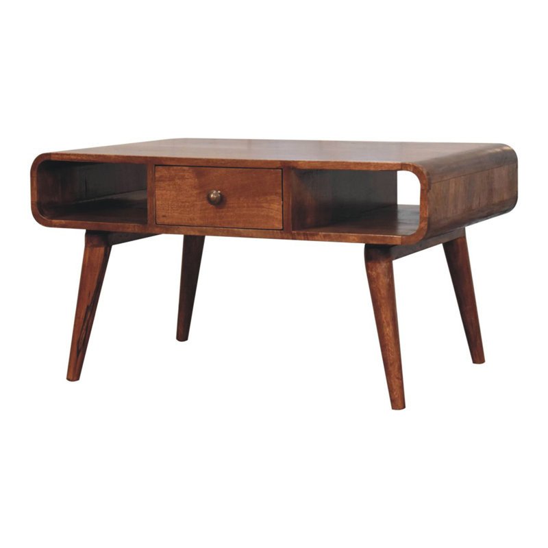 Table basse incurvée caramel miel