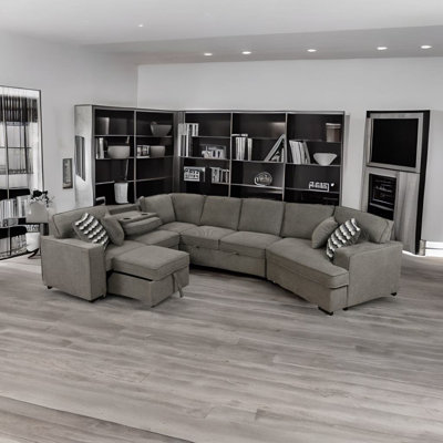 Daishae Upholstered U-Shaped Sectional Right Hand Facing