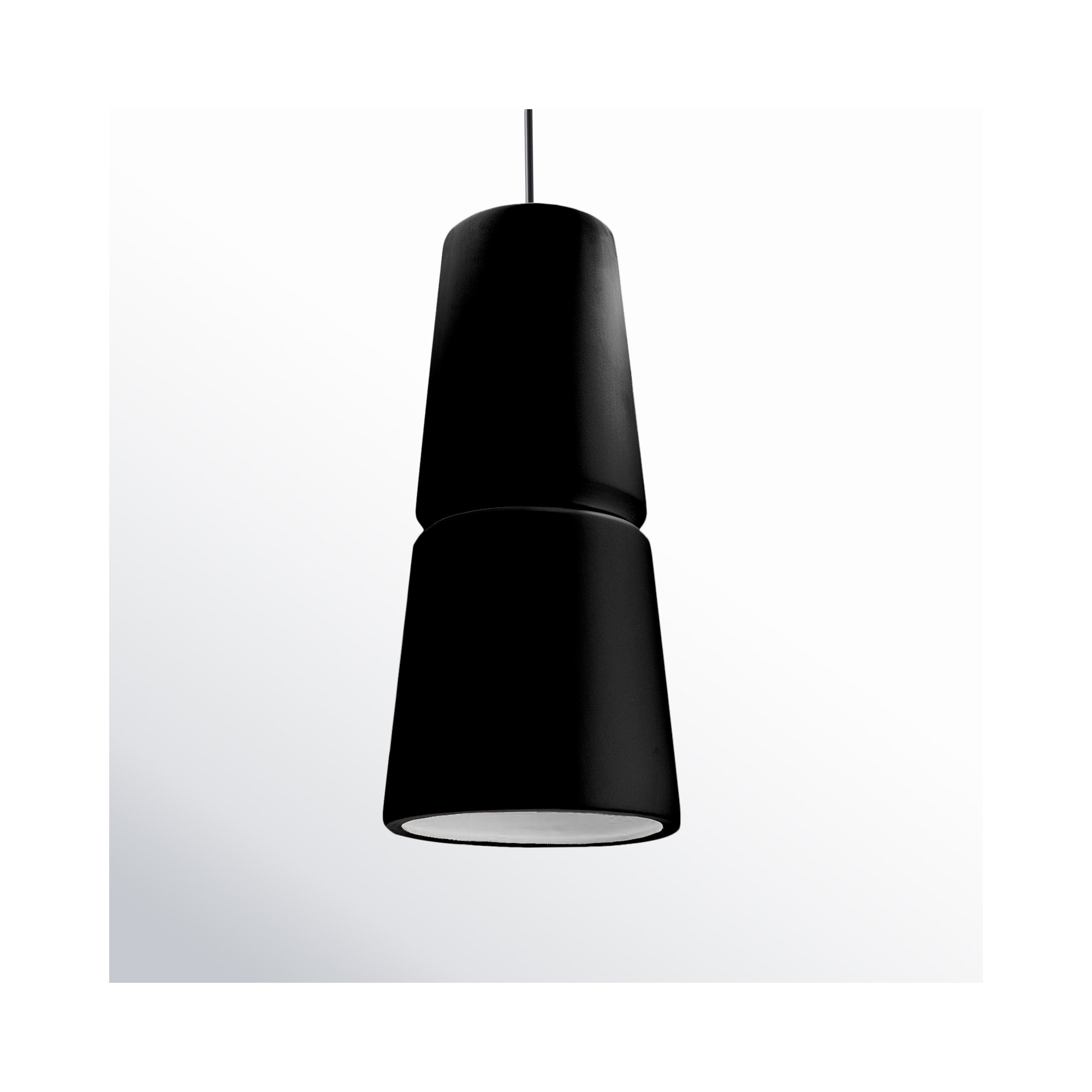 Logan 1 - Light Single Cone Pendant, Carbon Matte Black, 13.5" H x 6" W x 6" D, Matte Black