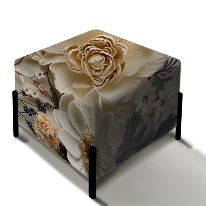 Chumley - Repose-pieds carré floral