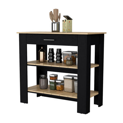 40 Kitchen Island, Two Shelves, One Drawer by Latitude Run