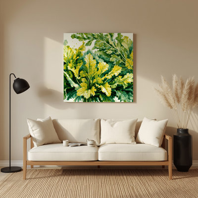 Vegetables Mustard Greens Beige Metal Wall Art