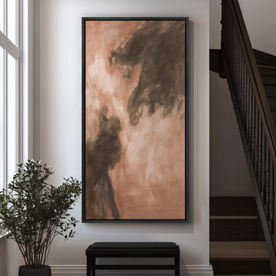 «Warm Misty Forest Atmosphere in Sepia Tones», reproduction d'art sur toile encadrée