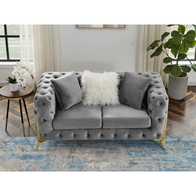 Yosias 65.35'' Modern Sectional  Sofa couch, loveseat, velvet sofa -  Everly Quinn, 2C3F8A8DCA4C48C9971986AA3D9F97D3