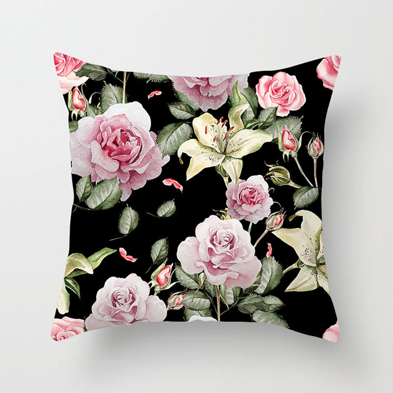 Indoor / Outdoor Floral Square Cushion Cover Cushion