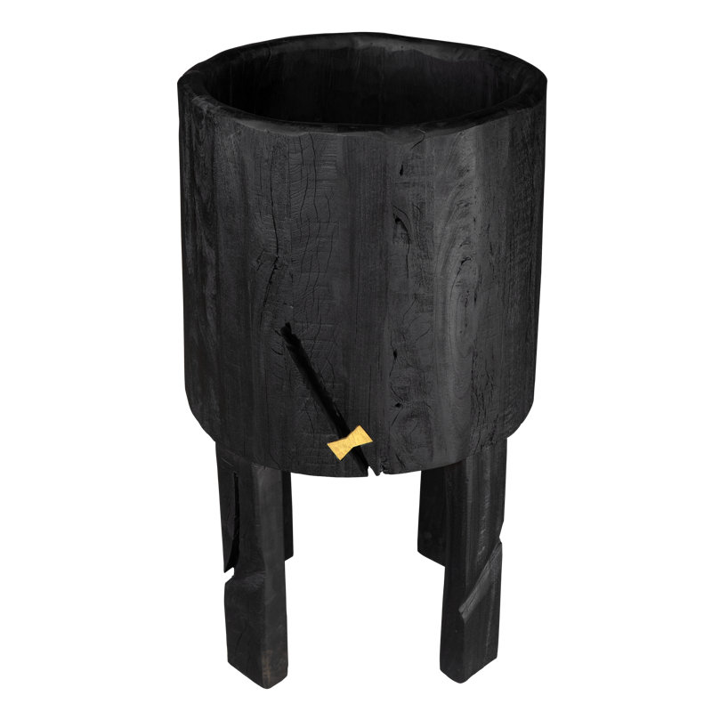 Obsidian Heirloom Planter (Large) ~ A bold fusion of ebonized elegance and timeless craftsmanship, this 100% reclaimed wood pot planter transforms natural imperfections into sculptural artistry, making a striking statement in any space.
