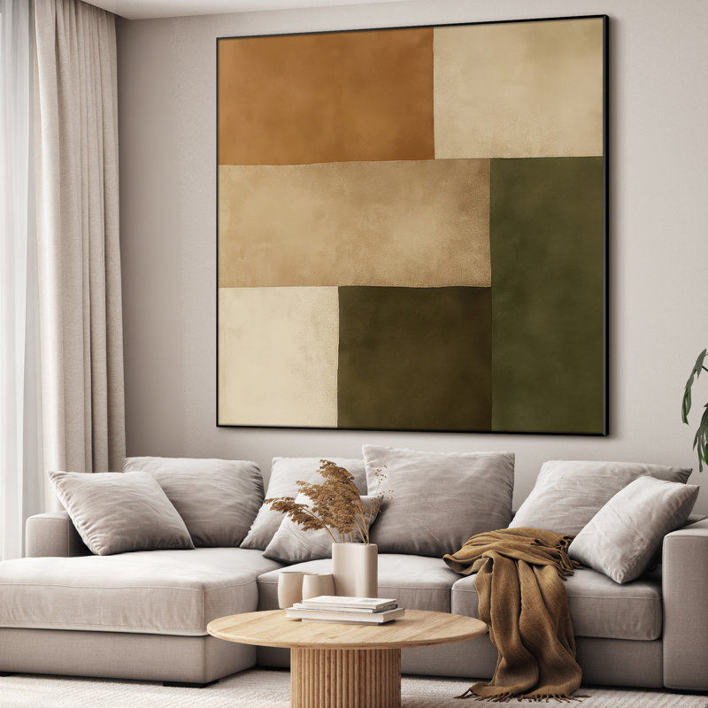 Très grand art mural, reproduction d'art sur toile - art abstrait moderne et net, H 46 po x l 46 po
