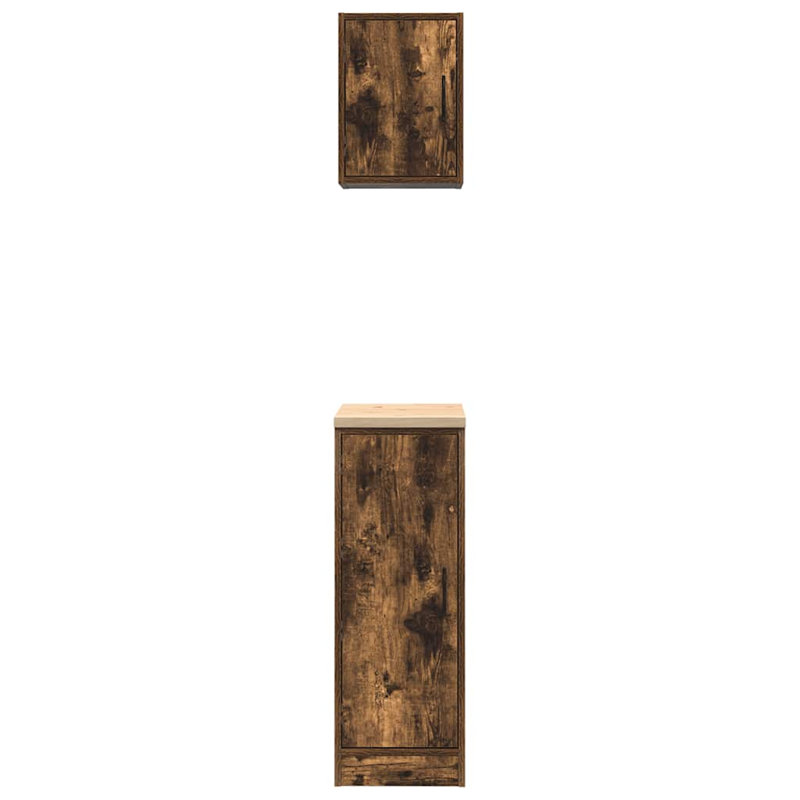 2 Piece Garage Cabinet Part Or Accessory, Smoked Oak