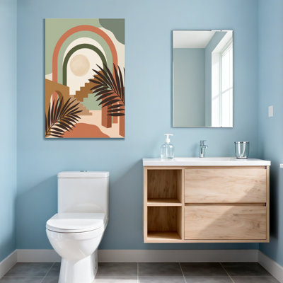 Abstract Abstract Desert Landscape With Palm Leaves