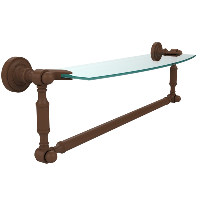 Marchmont Bracket Shelf with Towel Bar, 5" H x 22" W x 6.1" D, Antique Bronze