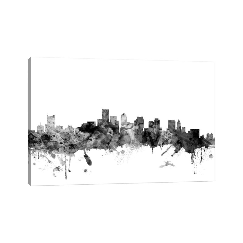 Boston, Massachusetts In Black & White I by Michael Tompsett - Wrapped Canvas Gallery-Wrapped Canvas Giclée