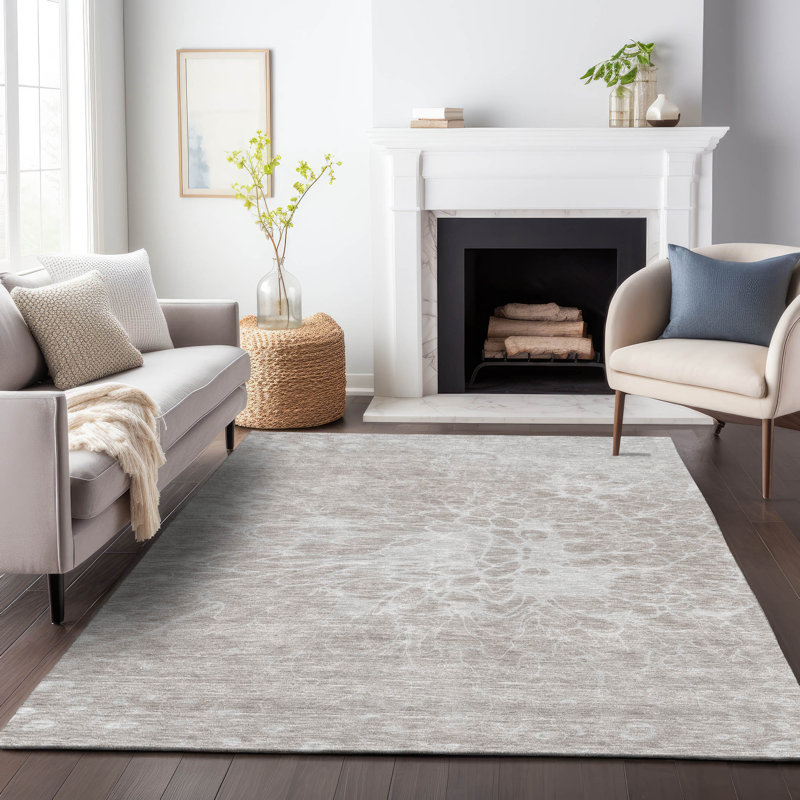 Tapis taupe lavable à la machine Premium, Rectangle 10 pi x 14 pi