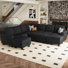 Grand canapé de rangement modulaire en laine synthétique imitation laine de 105,1 po de large Isolde