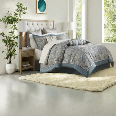 Teal Bedding Sets, Paisley Design, Comfortable And Hypoallergenic