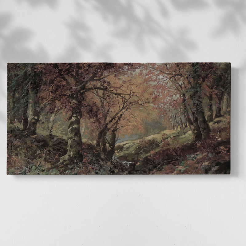Paysage, série Dxxvi, toile tendue avec châssis, prête à être accrochée, H 21 po x l 41 po, Doré