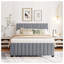 Lit plateforme tapissier en velours avec lit gigogne-106492949-112511389