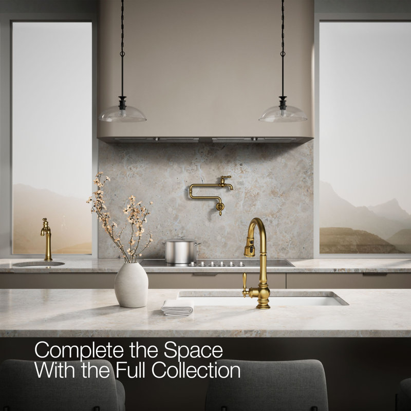 Artifacts® Pull Down Bar Faucet with Accessories, Vibrant Brushed Moderne Brass
