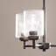 Lustre noir à 3 lumières avec abat-jour en verre bullé transparent Winslow