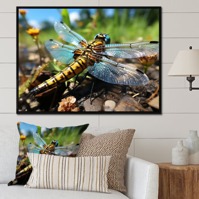 Blue Fluttering Dragonfly III - Dragonfly Animal Wall Art