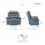 Fauteuil inclinable en cuir fleur de qualité supérieure moderne et contemporaine Kaniel-1518541355