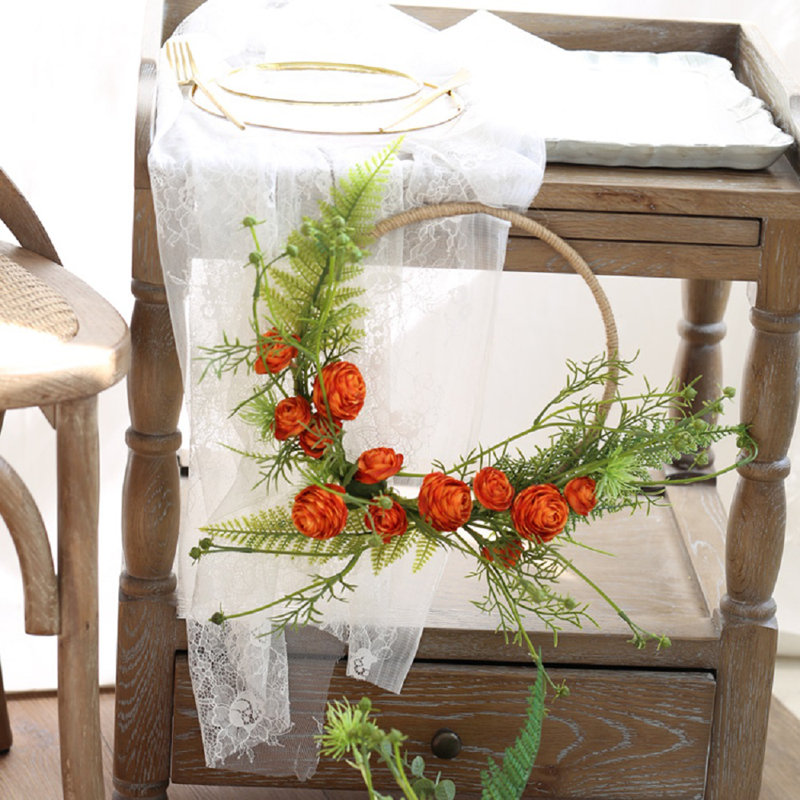 Panier suspendu pivoine artificiel en anneau floral
