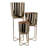 Luxurious Metal Outdoor Planters on Stand - Stylish Indoor Planter and Decorative Flower Pots Planters for Modern Living - Set of 3, 27", Gold