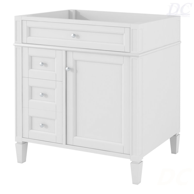 Meuble-lavabo de salle de bain de 30 po sans lavabo supérieur, armoire de rangement moderne avec 2 tiroirs et un tiroir rabattable (BASSIN INCLUS)