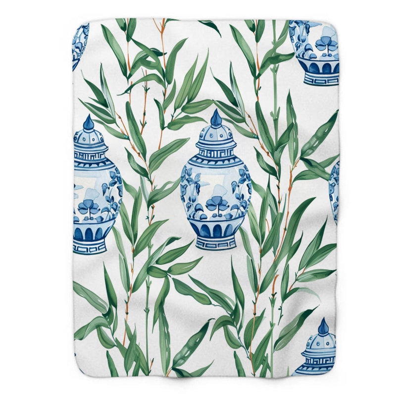 Bamboo Whispers - 1 pièce Sherpa Premium, L 50 po x L 60 po