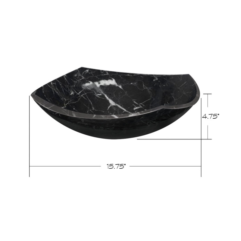 Transolid 15.75'' Black Stone Specialty Bathroom Sink