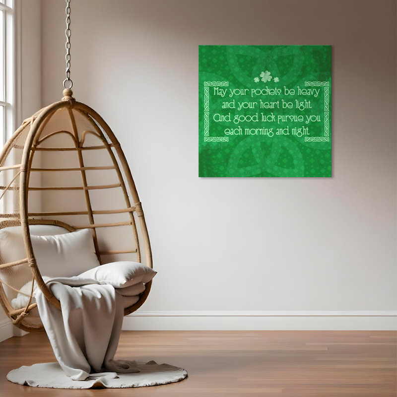 Bonne vieille chance irlandaise-impression d’art textuel sur toile non encadrée, H 12 po x l 12 po x P 0,75 po