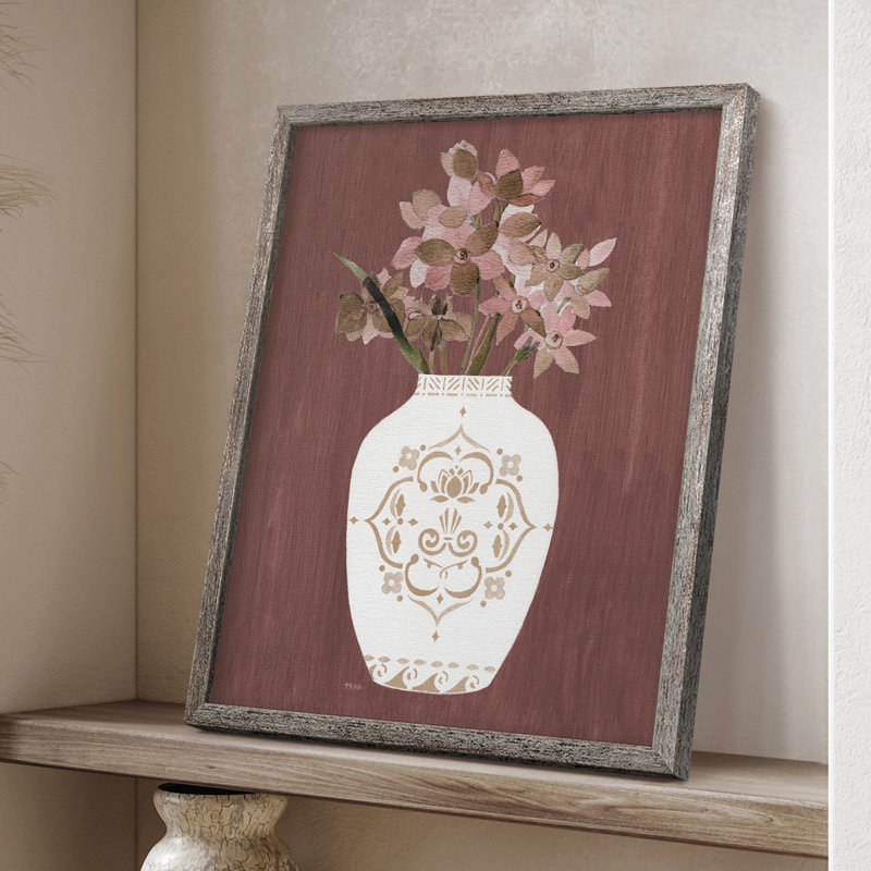 Romantiques fleurs I, reproduction encadrée - bois massif 49831, H 11 po x l 9 po