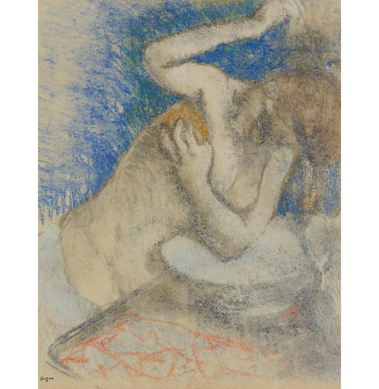 "Femme à la toilette" par Edgar Degas - Art mural sur toile tendue avec châssis, H 24 po x l 17 po