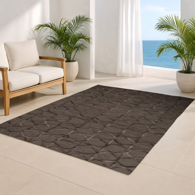 Tapis gris intérieur et extérieur Trellis