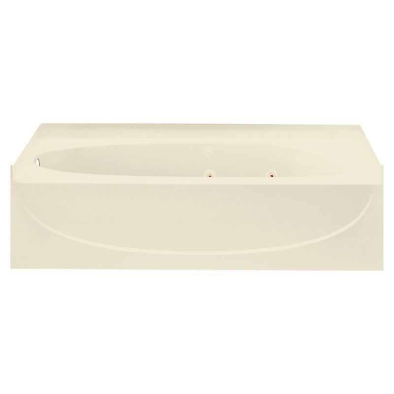 Acclaim 60 in. L Alcove Whirlpool Tub, Almond