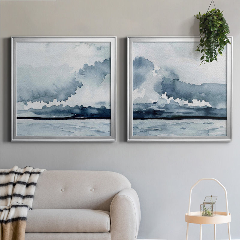 Passing Rain Storm IV Passing Rain Storm IV - Ensemble de 2 cadres photo, H 34,5 po x l 69 po x P 1,5 po, Pas de tapis