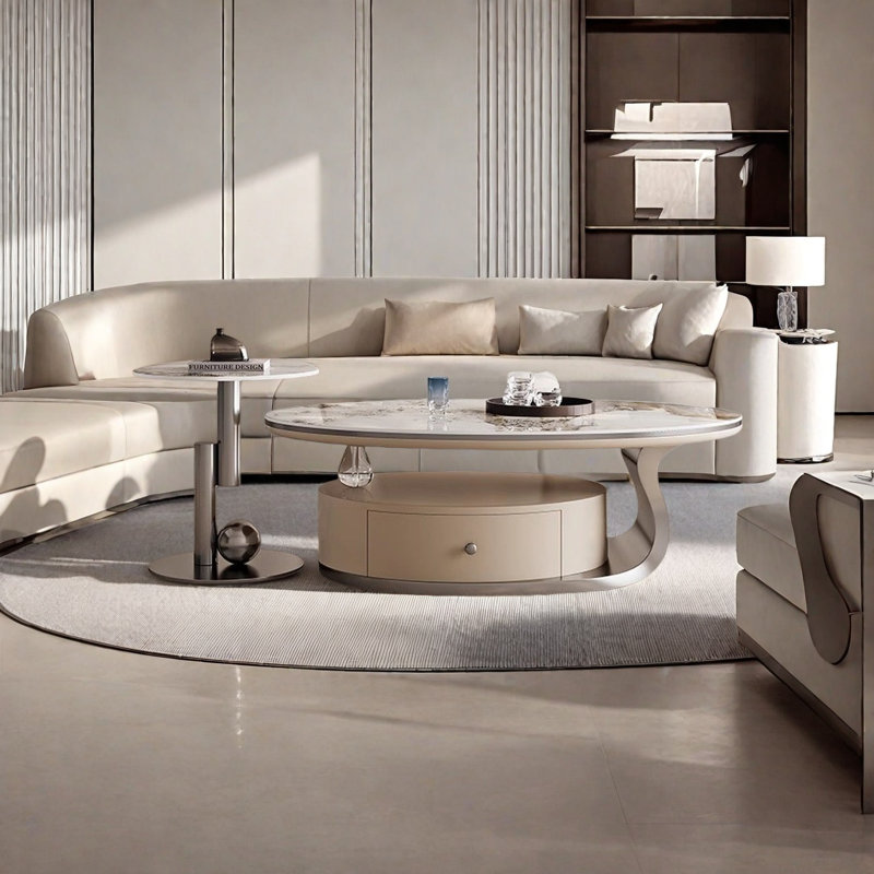 Table basse Modern Light Luxury, Gris