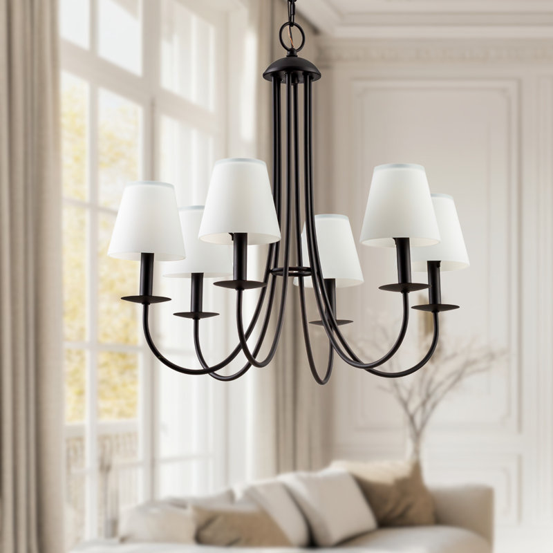 Belmont 6-Light Etched Glass Contemporary Chandelier