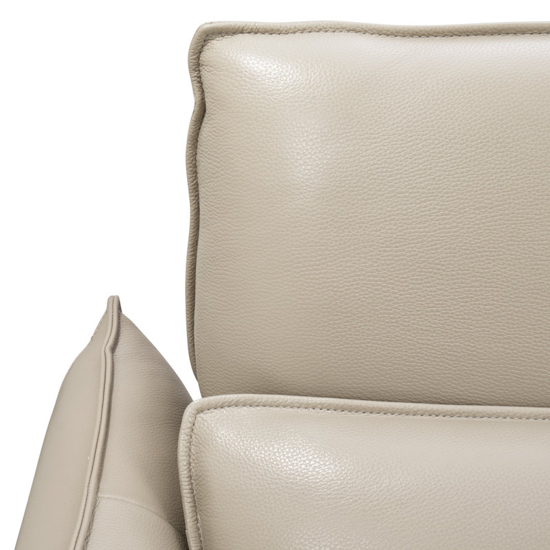 Mia Bella Sectional, Gray Genuine Leather