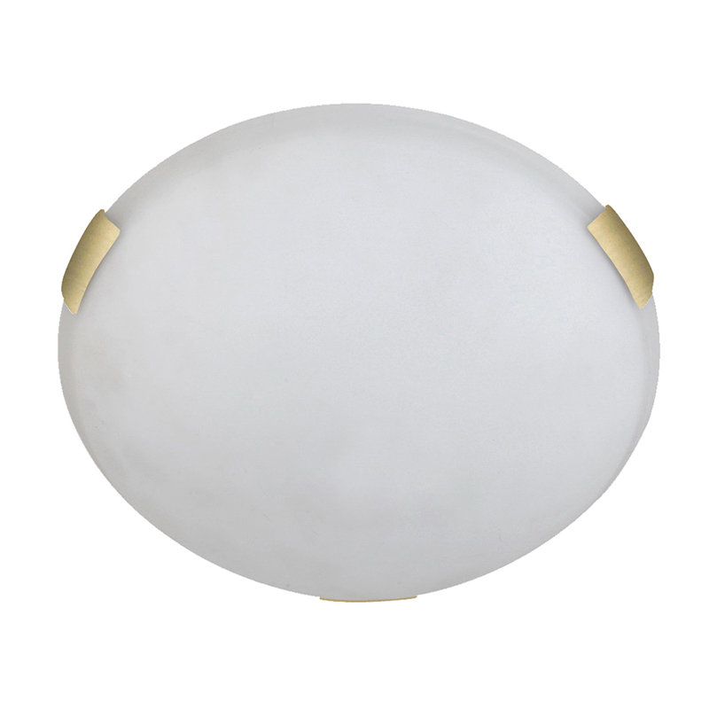 Plafonnier encastré circulaire simple à 3 lumières 16 po Izmir, Or naturel, 16"