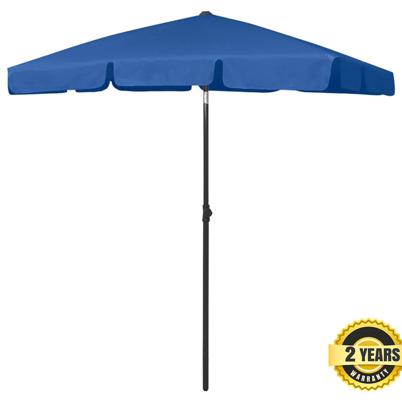 Caylee 180cm X 120cm Rectangular Beach Parasol, Blue