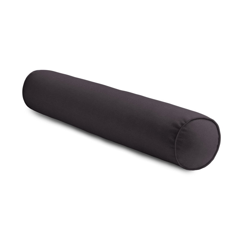 Velvet Bolster Pillow Cover & Insert, Charcoal, 9" x 48"