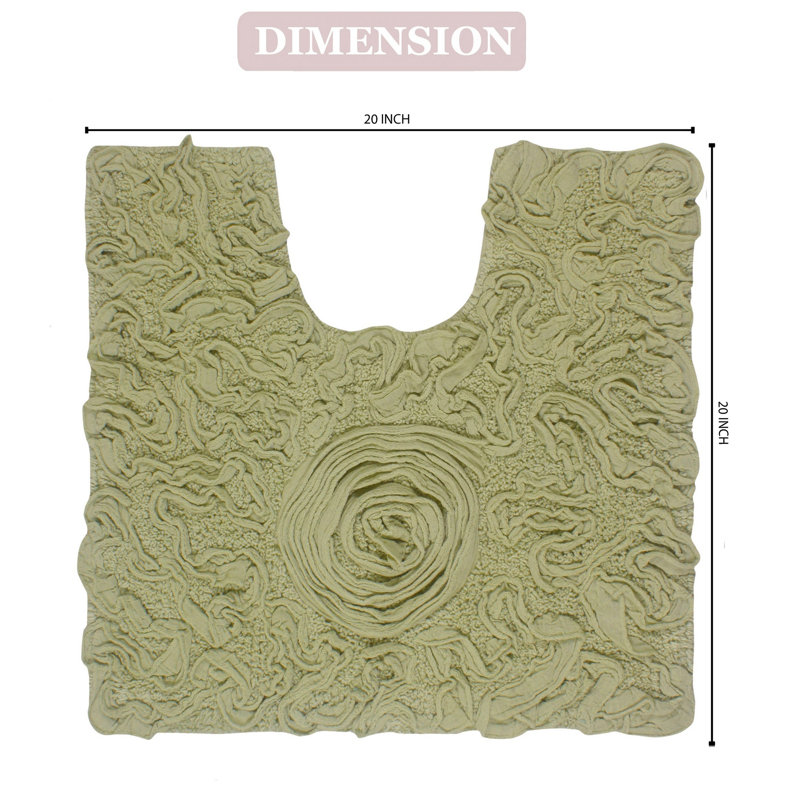 Schoenberger 100% Cotton Contour Bath Mat 20"x20", Green