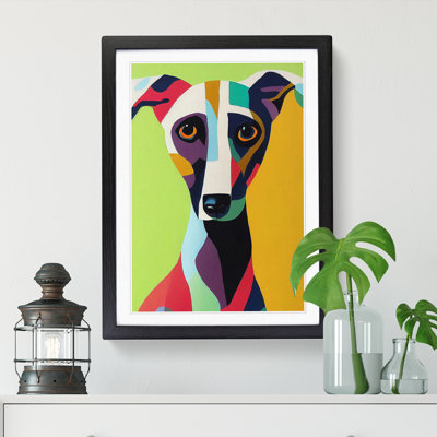 Whippet In Abstract Vol.2 1 Piece Single Picture Frame Wall Art