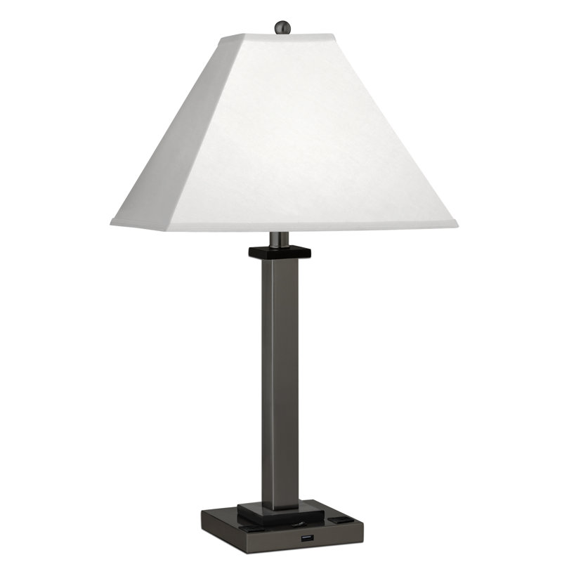 Gunmetal Square Post Metal Table Lamp