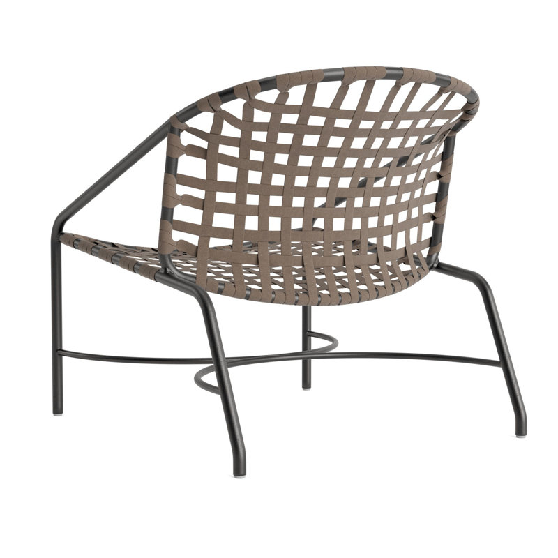 Kantan Outdoor Lounge Chair, Textured Pewter/Mica Suncloth Lace
