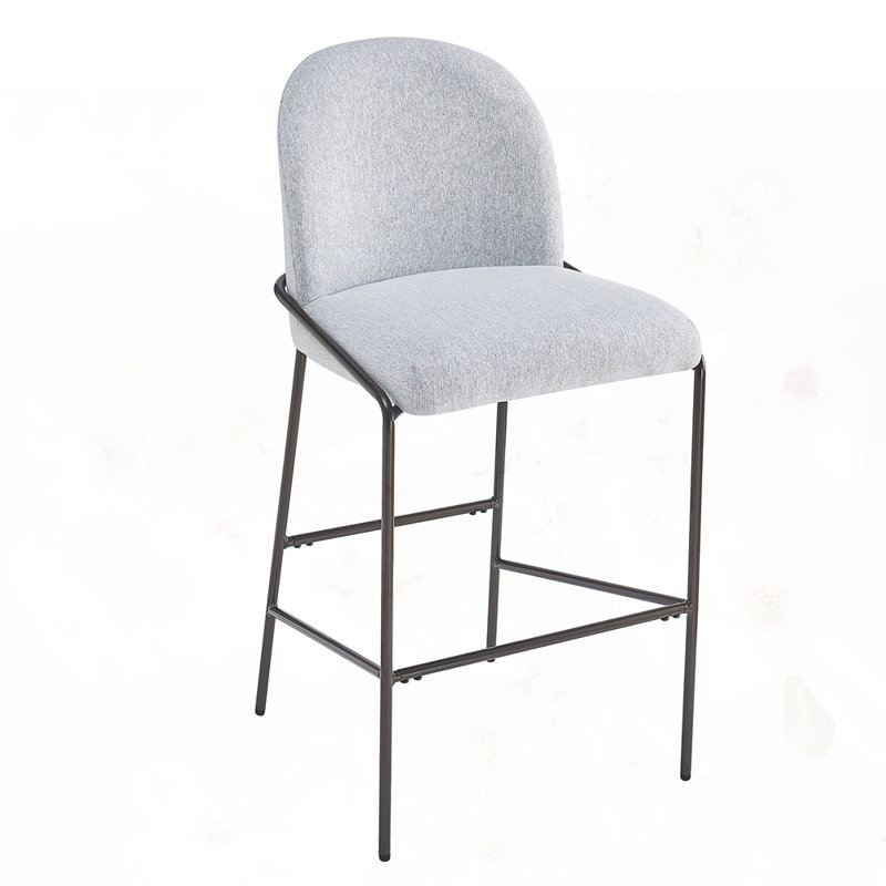 Ensemble de 2 tabourets de bar rembourrés d'intérieur en métal, Gris