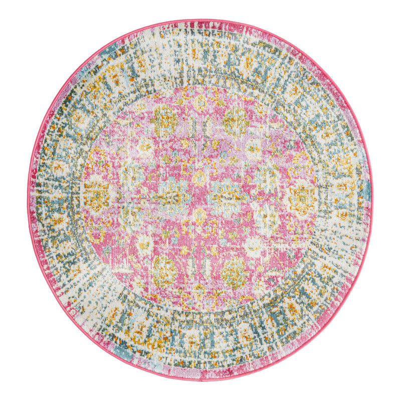 Haefner Floral Indoor Rug, Round 3'3"