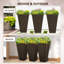 Ensemble de 3 grands pots de fleurs empilables en bois artificiel avec trous de drainage pour terrasse de patio-130583938-130583940